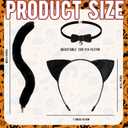 3 Pcs Halloween Cat Costume Accessories Cat Ears Headband Bell Collar and Tail Set for Halloween Party Cosplay Costumes Set (Black)