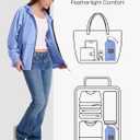 SaphiRose Lightweight Rain Jacket Women Waterproof Raincoat Packable (Blue) M