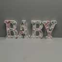 Woodland Greenery Centerpieces Baby Marquee Light up Sign Letters 8.26'' Pink