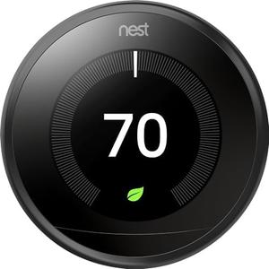 Google Nest Learning Thermostat 3rd Generation, Compatible with Alexa - Black 