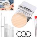 Small Loom Speedweve Type Weave Tool, Darning Loom Quickly Mini Knit Convenient Patch Darning Loom Kit for Mending Jeans Socks Clothes, Knitting Kit for Beginners (14 Hooks)