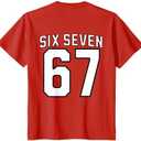 Six Seven Meme 67 Sports Jersey for Boys Girls Kids Teens T-Shirt Kids Red, 12