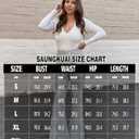 SAUNGKUAI Women's Plunge Deep V Neck Long Sleeve Bodysuit Double Lined Thong Body Suit Shirt Tops (White, S)