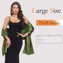 Shawls and Wraps for Evening Dresses Satin Shawl Wraps for Women Wedding Formal Shawl (Green)