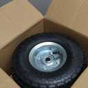 (2 Pack) RRQ 10 Inch Pneumatic Wheel 4.10/3.50-4 Tire, 10" Pneumatic Wheels with 5/8" Bearings,2.2" Offset Hub for Garden Cart, Hand Truck, Lawn Cart, Mower