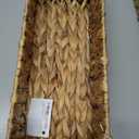 Handwoven Water Hyacinth Storage Wicker Basket with 2 Handles - Brown