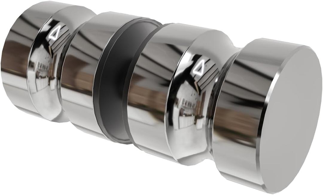 Glass Shower Door Handle, Glass Door Knobs,Two-Sided Pull Hardware Replacement Parts for Bathroom,SUS304 Stainless Steel, Bright Chrome Polished