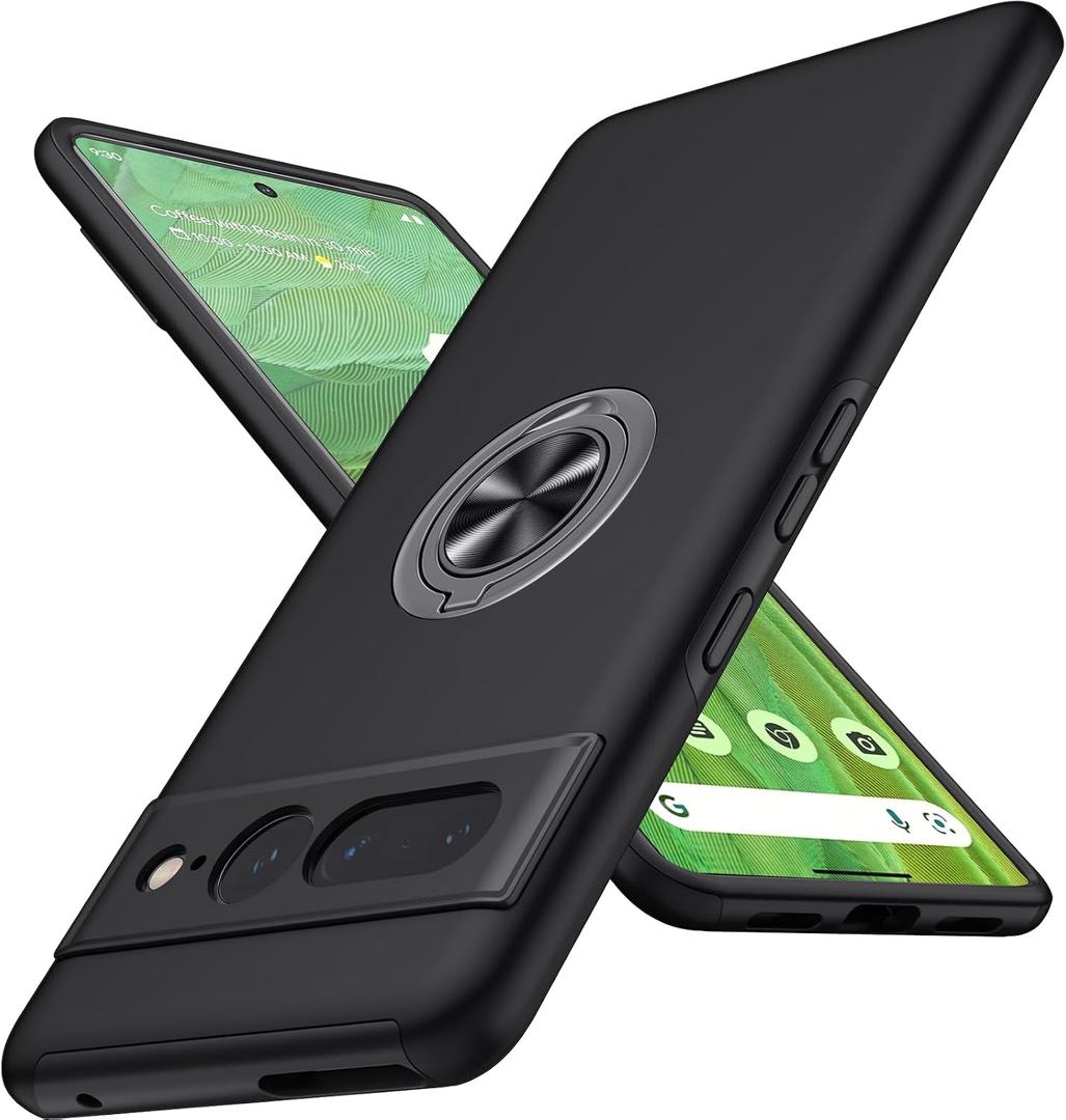 JAME for Google Pixel 7 Pro Case, Slim Fit Case with Invisible Ring Kickstand, Military Grade Drop Tested, Dual Layer Shockproof Protective Phone Case for Pixel 7 Pro 6.7", Black