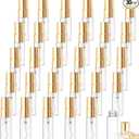 13 Pack 3ml Fine Mist Atomizer Glass Bottle Mini Clear Spray Vials Empty Refillable Perfume Bottles with Gold Lids for Fragrance Scent Liquid Sample DIY Sprays