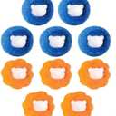 Pet Hair Remover for Laundry, 10 Pcs Effectively Capture Pet Fur in Washer & Dryer, Reusable Dryer Balls for Dog Cat Hair on Clothing, Orange and Blue Set