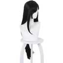 Black Adult Wig Women Long Synthetic Hair with Bangs for Halloween