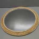 SWTHONY 18 Inch Boho Round Hanging Wall Mirror Decorative Rattan Circle Mirrors for Farmhouse, Living Room, Bedroom