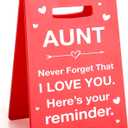 Lodeskee Aunt Birthday Gifts from Niece Nephew, Valentines Day Gifts for Aunt, Mothers Day Wedding Anniversary Presents for Aunt, I Love You Aunt Novel Decorative Signs & Plaques for Aunt, Red
