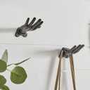 Danya B. "Palms Up Dark Brown Cast Iron Wall Mount Hook Set (Set of 2), Entryway Hooks or Unique Room Dcor for Hanging Coats, Purses, Scarves, or Jewelry