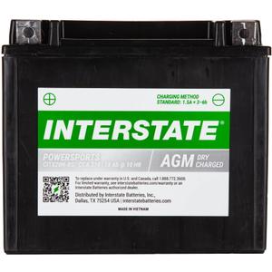 Interstate Batteries YTX20H-BS 12V 18Ah Powersports Battery 310CCA High-Performance AGM Rechargeable Replacement for Arctic Cat, Harley Motorcycles, Bikes, ATVs, Jet Skis, Snowmobiles (CITX20H-BS)