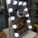 Vanity Makeup Mirror with Lights,3 Color Lighting Modes Detachable 10X Magnification Mirror Touch Control,360Rotation, White (14.6Inch)