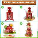 Halloween Cupcake Stand - 3 Tier Cupcake Tower Hhalloween Black Cat Pumpkin Ghost Decorations Dessert Holder for Table Display Party Decor