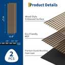 2-Pack 3D Fluted Wood Slat Acoustic Panels 47.2" x 11.8"(Total 7.7 Ft) - Stylish Soundproof Wall Panels for Noise Reduction & Sound Absorption, Home Theater, Office, Studio, and Interior Wall Decor, 47.2" X 11.8" X 0.9"