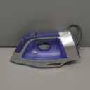 Hamilton Beach Steam Iron & Vertical Steamer for Clothes with Scratch-Resistant Durathon Soleplate, 8' Retractable Cord, 3-Way Auto Shutoff, Anti-Drip, 1500 Watts, Blue