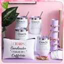 Patelai 24 Pcs Chaos Coordinator Gifts Bulk for Women Thank You Gifts for Women Coworker Mom Teacher Nurses Chaos Coordinator Tumbler Makeup Bag Bracelet Cards for Employee Appreciation