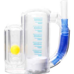 Incentive Spirometer Adult,Breathing Exercise Device for Lungs,Breathing Trainer-5000ml Volume Measurement with Flow Rate Indicator