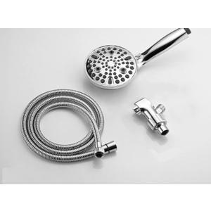 High Pressure 10 Setting Handheld Shower Head, 5" Detachable Showerhead Spray Built-in Power Wash to Clean Tub, Tile & Pets, 79" Extra Long Stainless Steel Hose, Adjustable Bracket - Chrome