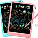 EooCoo Toys for Ages 3-6, Drawing Board 2 Pack, 10 Inch LCD Writing Tablet, Electronic Drawing Tablet, Girl/Boy Birthday Gift, Kids Toys, Drawing Pad Girls Gifts, Kids Travel Essential (10pink&blue)