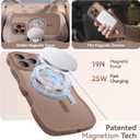 3 in 1 Magnetic for iPhone 16 Pro Max Case, 1X Screen Protector+1X Wrist Strap, Cute Wavy [Full Camera Protection][Fit for MagSafe], Trendy Matte Women Girls Case for iPhone 16 Pro Max 6.9", Brown