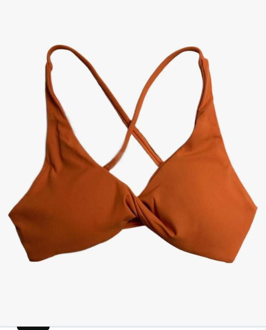 Front Twist Padded Cross Strap Sports Bra Sexy Back Fitness Sleeveless Short Top Yoga Sports Bra,S