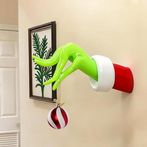 DAZONGE Christmas Decorations Indoor, Christmas Wall Mounted Reaching Hands Decor, X-mas Wall Art Sculpture, Unique Holiday Decor for Home Party Supplies