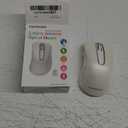memzuoix 2.4G Wireless Mouse, 1200 DPI with USB Receiver, Portable Battery Powered Cordless Mouse for Laptop, PC, Desktop, 5 Buttons (White)