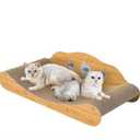 Reversible Cat Scratcher Bed, Scratching Board for Indoor Cats - Cardboard Pad & Durable Cat Scratcher Lounge Hammock Chair Furniture, Natural Wood Color (XL)