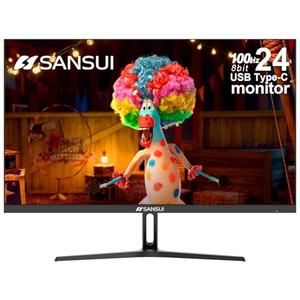 SANSUI Monitor 24 inch 100Hz USB Type-C Computer Monitor丨FHD 1080P PC Monitor丨HDMI丨FreeSync丨HDR丨Earphone Jack丨 Ergonomic Tilt for Home and Office
