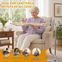 Rotating Adjustable Embroidery Floor Rack with Side Clamp, Metal Needlepoint Support Compatible with Lowery, Fits Q-Snap Frames & 20 Inch Scroll Rods