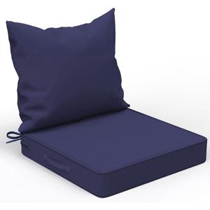 COZEER Patio Chair Cushions 24x24 Inch, Waterproof Fade Resistant Outdoor Cushions for Patio Furniture, Edge Binding Design with Handle, Adjustable Straps & Hook and Loop Fastener