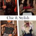 Women's Lace Long Sleeve Tops Mesh Sheer Blouse See Through Floral Concert Outfits Party Lace Undershirt (Black, XL)