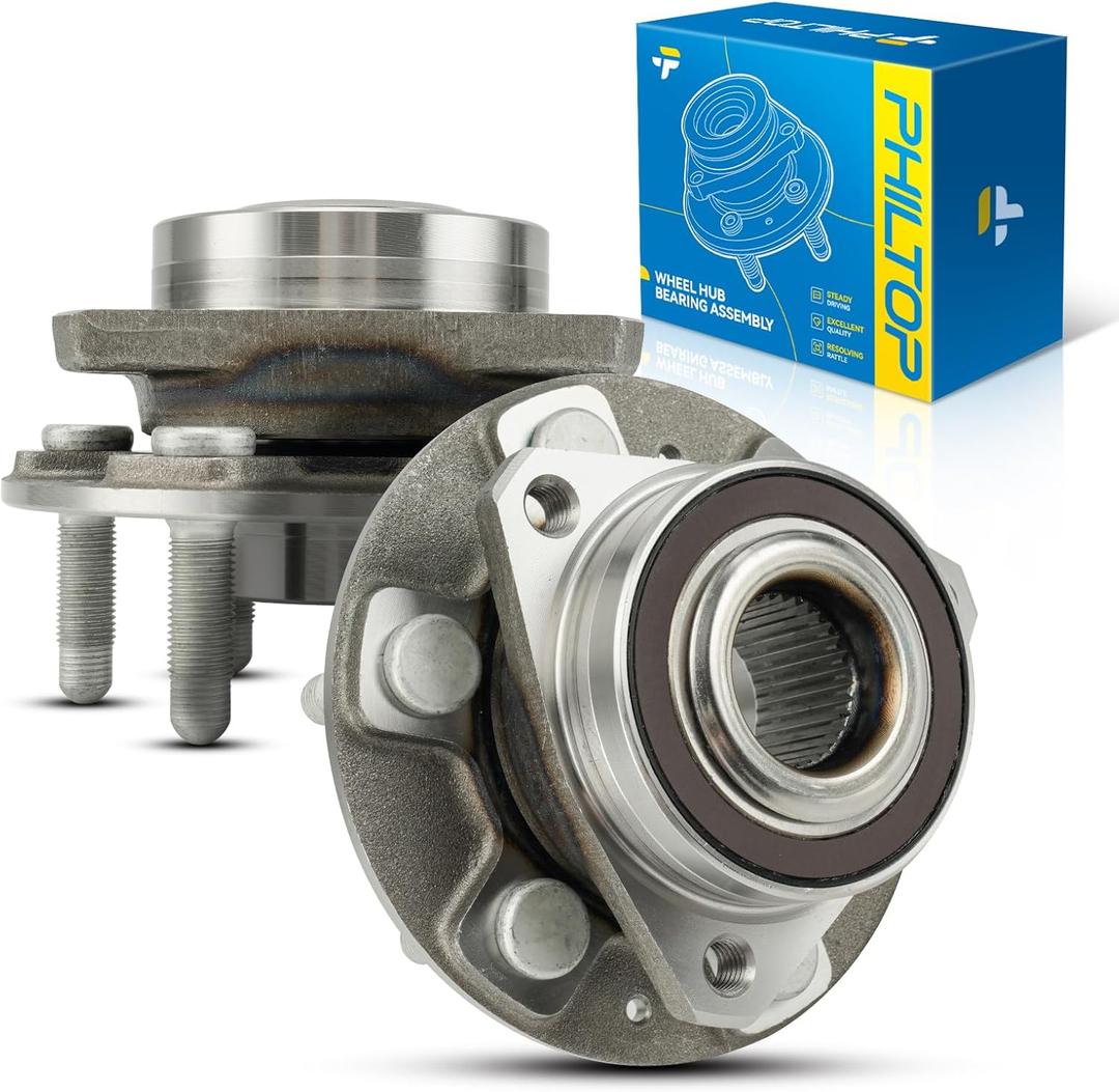 PHILTOP 512593 FWD 4WD Front Wheel Hub Assembly Fit for Chevrolet Traverse 2018-2022, GMC Acadia 2017-2022, Cadillac XT5 2017-2022, Buick Enclave 2018-2022, 6 Lugs 2pcs Wheel Hub Bearings