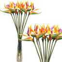 Hanaive 20 Pcs Bird of Paradise Artificial Plant 24 Inches Hawaiian Tropical Flowers Fake Rubber Strelitzia Faux Flowers Bouquet for Home Garden Office Wedding Indoor Outside Party Decor DIY (Yellow)