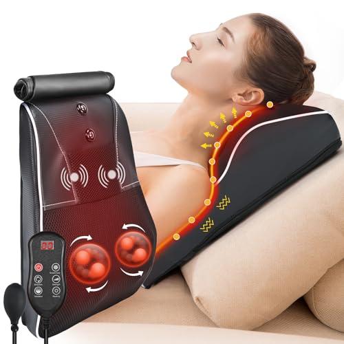 hlthsky Shiatsu Neck and Back Massager with Heat,Neck Massager for Pain Relief deep Tissue,3D Kneading Massage Pillow for Back,Shoulder,Leg,Gifts for Mom,Dad,Women (Black)