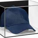 Yinkin Wall Mount Hat Display Case Clear Acrylic Baseball Cap Display Box with UV Protection for Sports Caps and Collectibles Gift(Black Backplate)