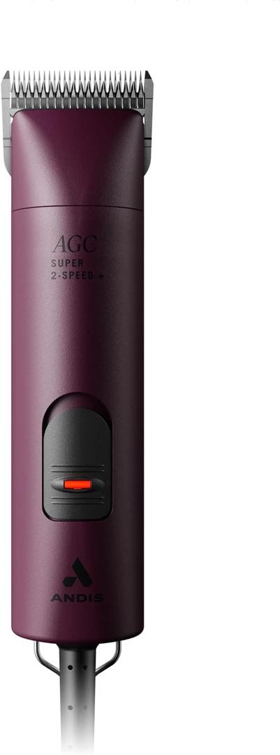 Andis 23375 Professional UltraEdge Super 2-Speed Detachable Blade Clipper  Rotary Motor with Shatter-Proof Housing, Runs Calm & Silent, 14-Inch Cord - for All Coats & Breeds - 120 Volts, Burgundy