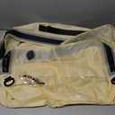 Vacuum Compression Bags for Travel with Pump Reusable for Carry-on Suitcase Backpack Home Storage, IP67 Waterproof, Wide Opening, Transparent Window (1 Large Pack + Pump Beige)