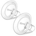 PumpMom-us 21mm Soft Rim Flanges Compatible with Medela Breast Pump PersonalFit, Freestyle, Maxflow, Freestyle Flex Swing Maxi Connectors, Replace 21 Flange Accessories with Wider Opening Angle