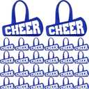 Yeyeplum 24 Pcs Cheer Bag Bulk Cheerleaders Tote Gift Bags Non Woven Cheerleading Travel Duffel Packet for Women Snacks Treat Candy Small Sports Team Party Supplies(Navy)