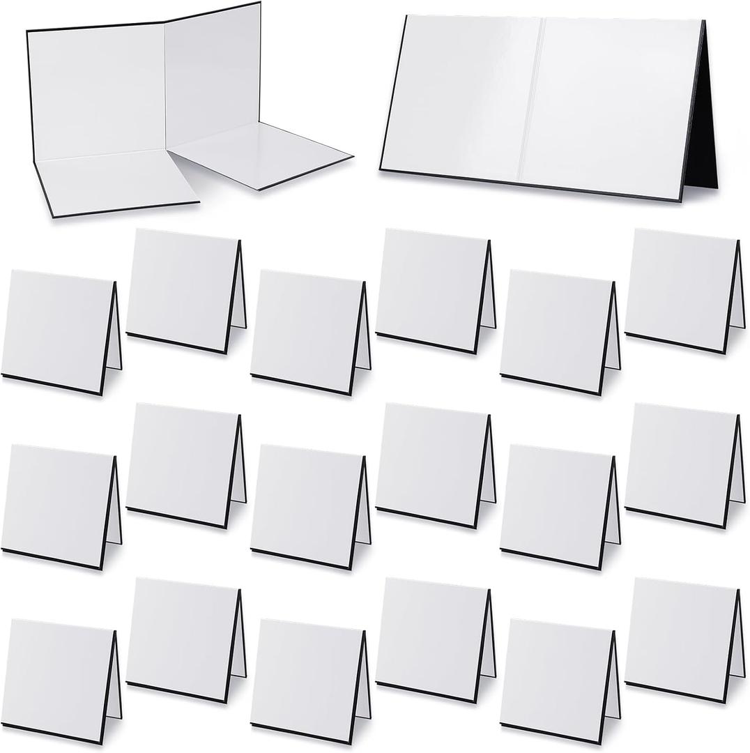 Zhanmai 10 Pcs Blank Game Board 18 x 18 Inches Quad Fold Dry Erase Make Your Own Game Board Folding Cardboard for School Classroom DIY Games Entertainment Activities
