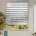 Yoolax Motorized Zebra Blinds, Electric Zebra Shades for Indoor Windows, Motorized Shades Light Control Horizontal, Automatic Window Shades for Bedroom Office Kitchen (80% Shading Grey, 34" x 72")