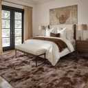 10x14 Ft Extra Large Shag Brown Area Rug for Living Room, Tie-Dyed Ultra Soft Fluffy Furry Rugs for Bedroom Indoor Floor, Aesthetic Carpet for Kids Home Decor (Coffee)