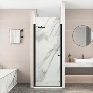 Pivot Shower Door,30-32" W x 72" H Frameless Shower Door, 1/4" (6 mm) in Thick Clear Tempered Glass, Matte Black Finish, Reversible Glass Shower Door
