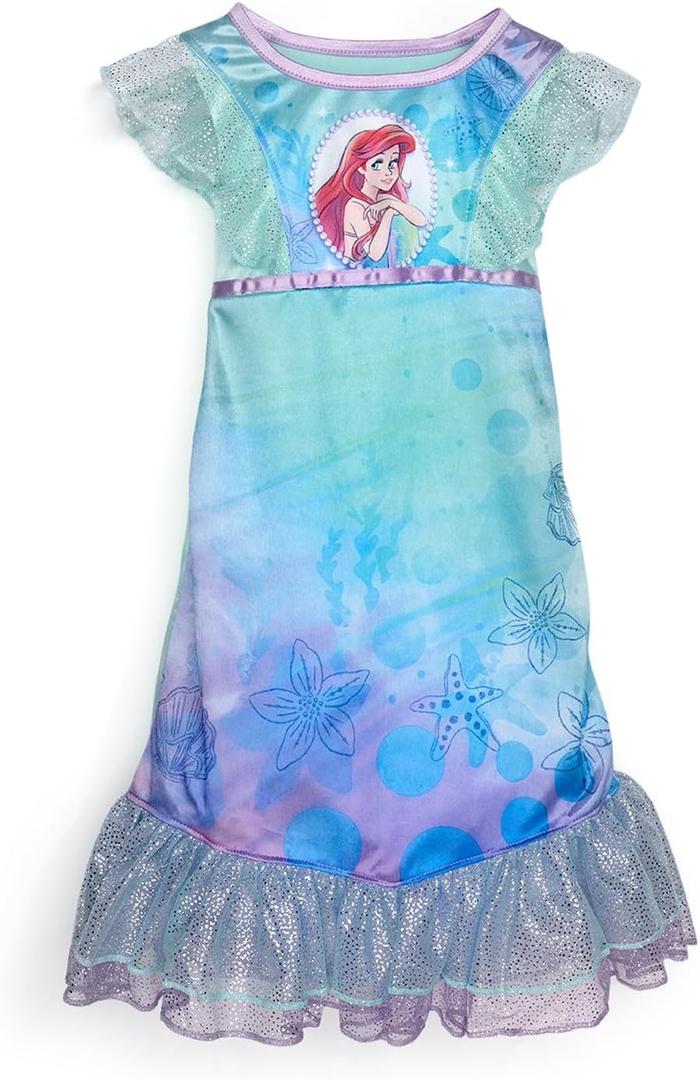 Disney Girls' Princess Dress Nightgown, Fantasy Gown, Soft & Cute Pajamas for Kids, Size 6