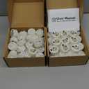 Homemory 100-Pack Flameless LED Tea Lights Candles Battery Operated, 200+Hour Fake Electric Candles TeaLights for Votive, Halloween, Ofrenda, Diya, Wedding Centerpiece Table Decor, Funeral, Christmas (Brgiht Amber Light, White Base)